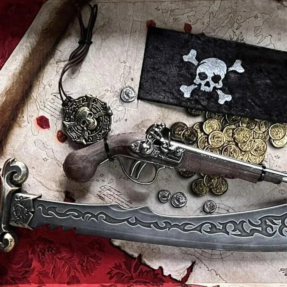 NEW 4pc Pirate Island Dueling Flintlock & Cutlass Sword Costume Pretend Playset